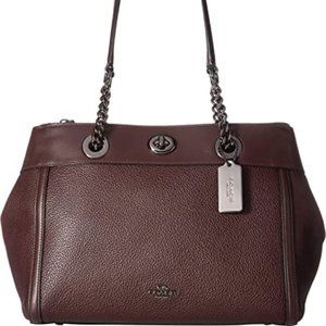 COACH Turn Lock Edie Carryall in Mixed Leather